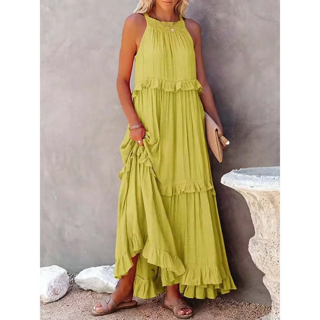 LB | Letnia sukienka maxi z odkrytymi ramionami | Maxi