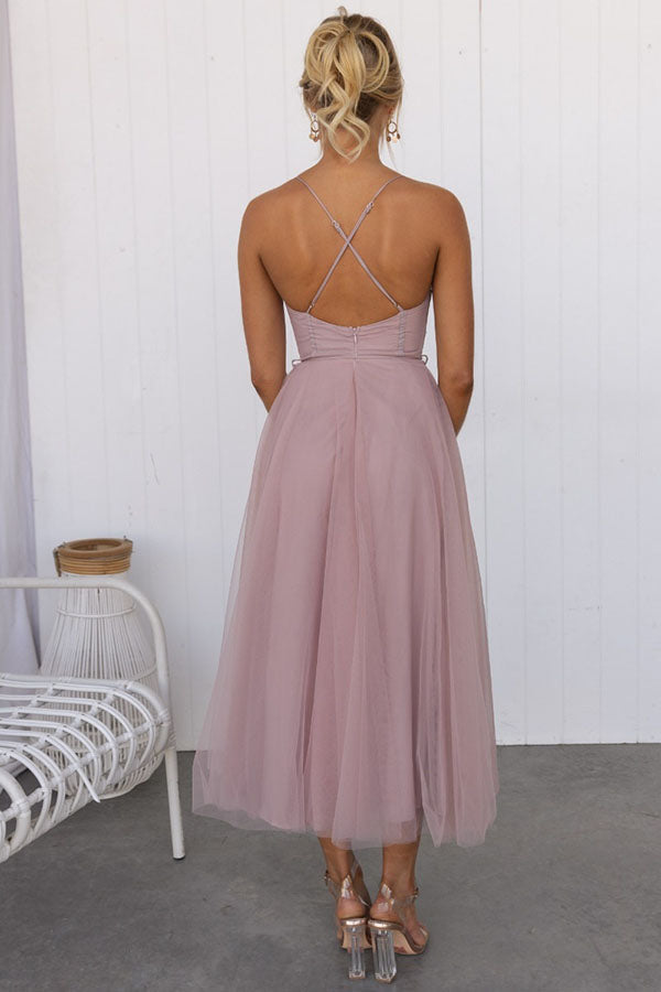 LB | Sukienka midi Bustier z tiulu