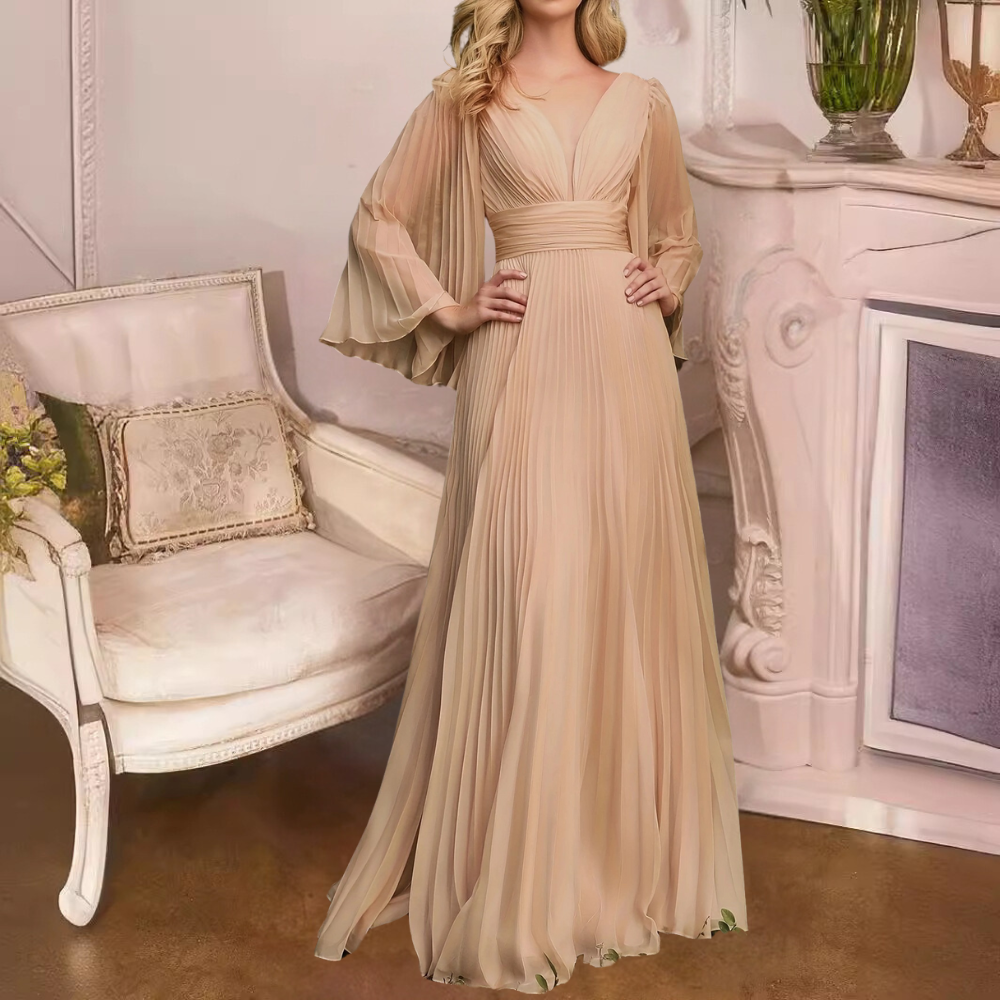 LB | Elegancka i plisowana sukienka maxi dla kobiet - Summer Style
