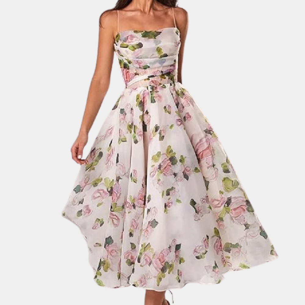 LB | Elegancka letnia sukienka midi dla kobiet