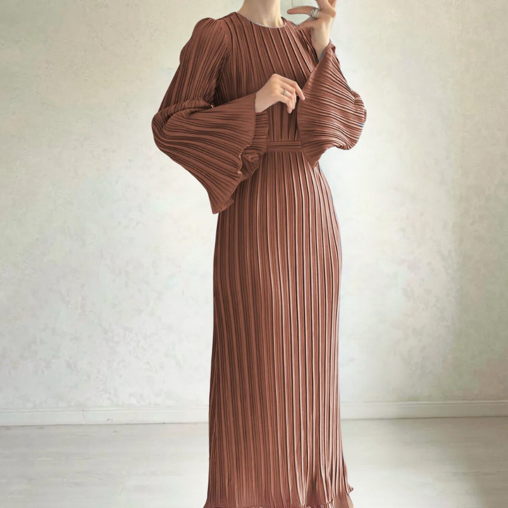 LB | Elegancka plisowana sukienka maxi dla kobiet