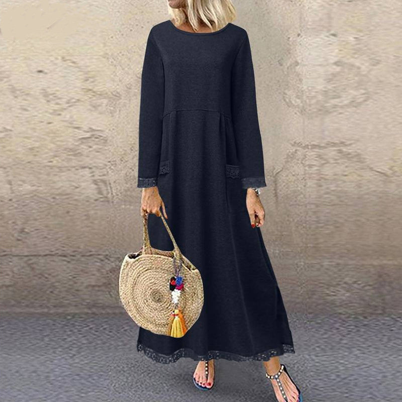 LB | Casualowa koronkowa bluza z polaru maxi sukienka