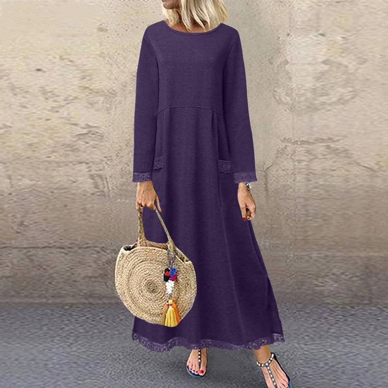 LB | Casualowa koronkowa bluza z polaru maxi sukienka