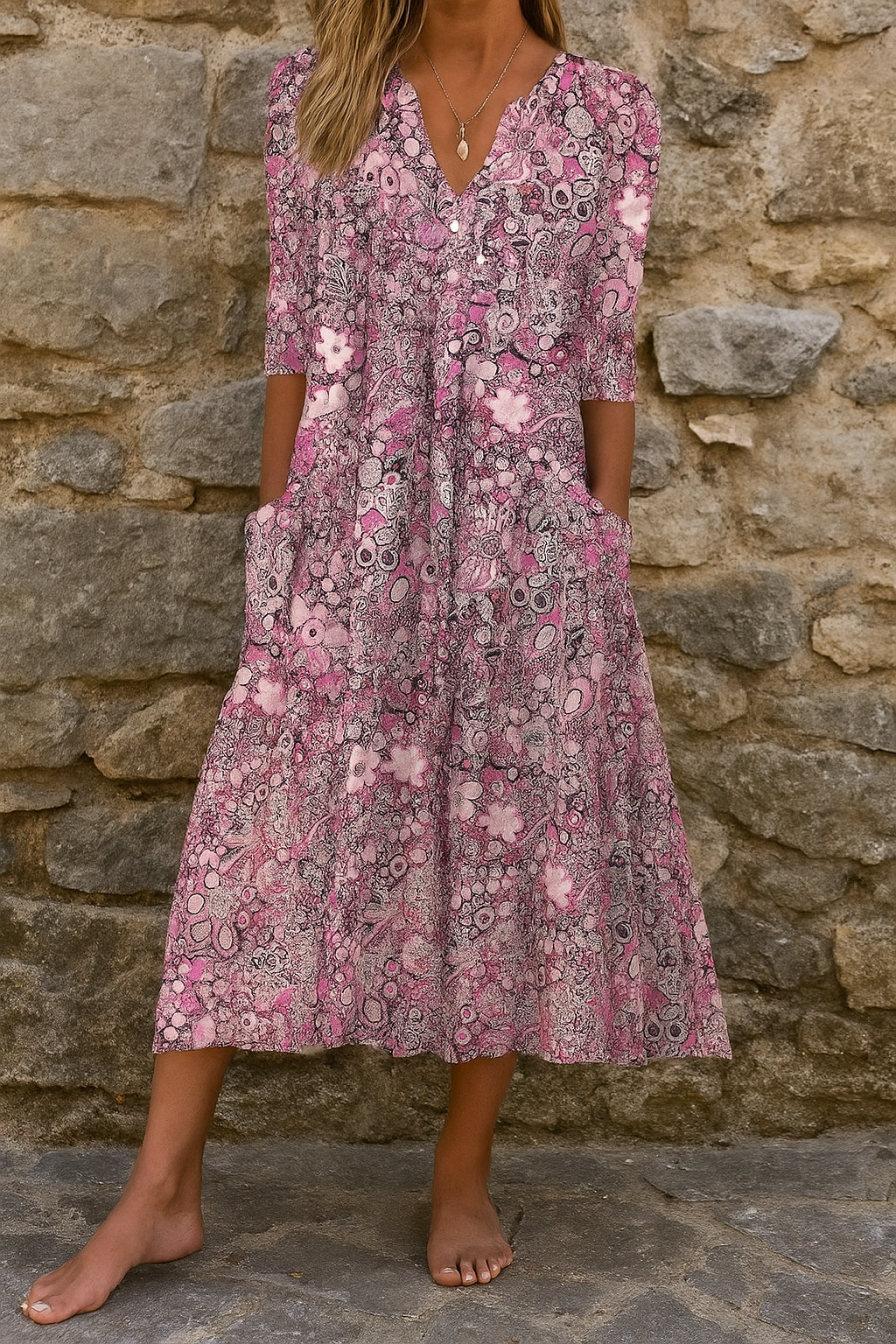 LB | Sukienka midi Vintage Bloom