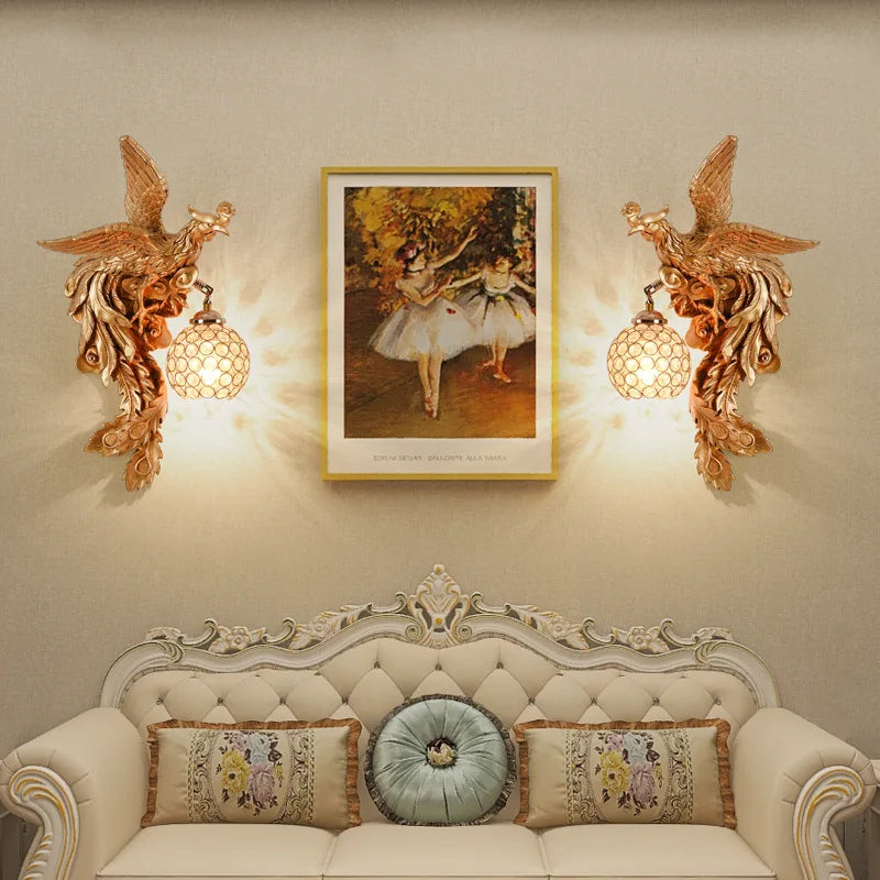 LuxeFlame - Lampa ścienna Dragon Phoenix