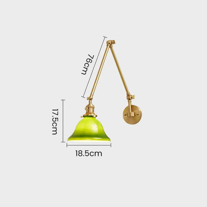 VintageGreen | Regulowana klasyczna lampa ścienna