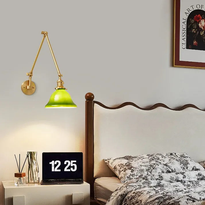 VintageGreen | Regulowana klasyczna lampa ścienna