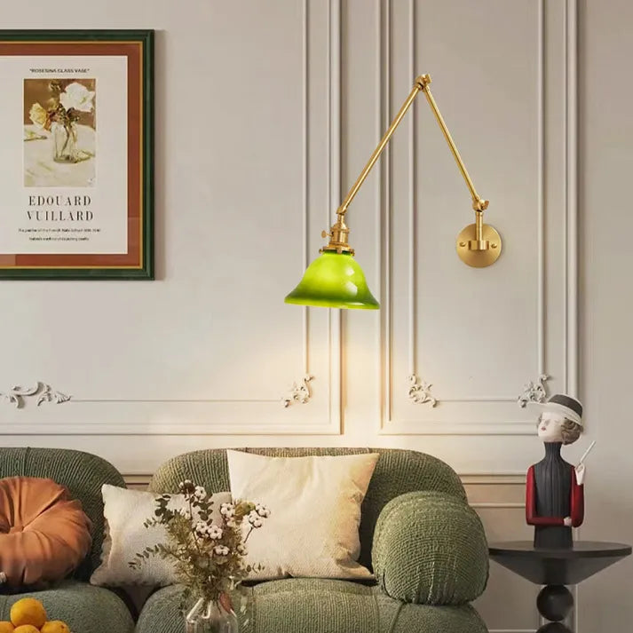 VintageGreen | Regulowana klasyczna lampa ścienna