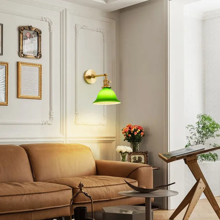 VintageGreen | Regulowana klasyczna lampa ścienna
