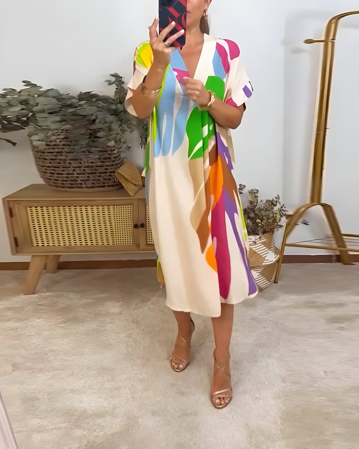 LB | Colorblock Art Midi Dress