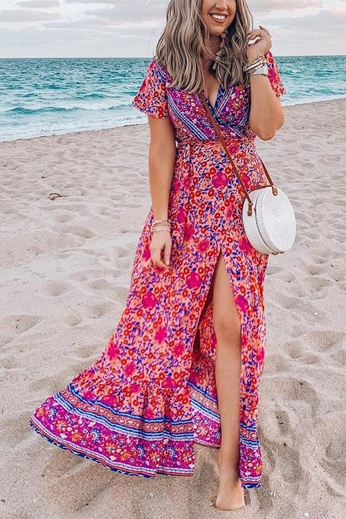 LB | Bohemian Floral Maxi Dress