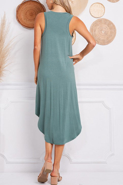 LB | I THINK NOT V-neck tank midi dress