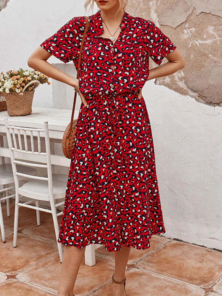 LB | Elegancka sukienka midi w stylu boho, idealna na lato