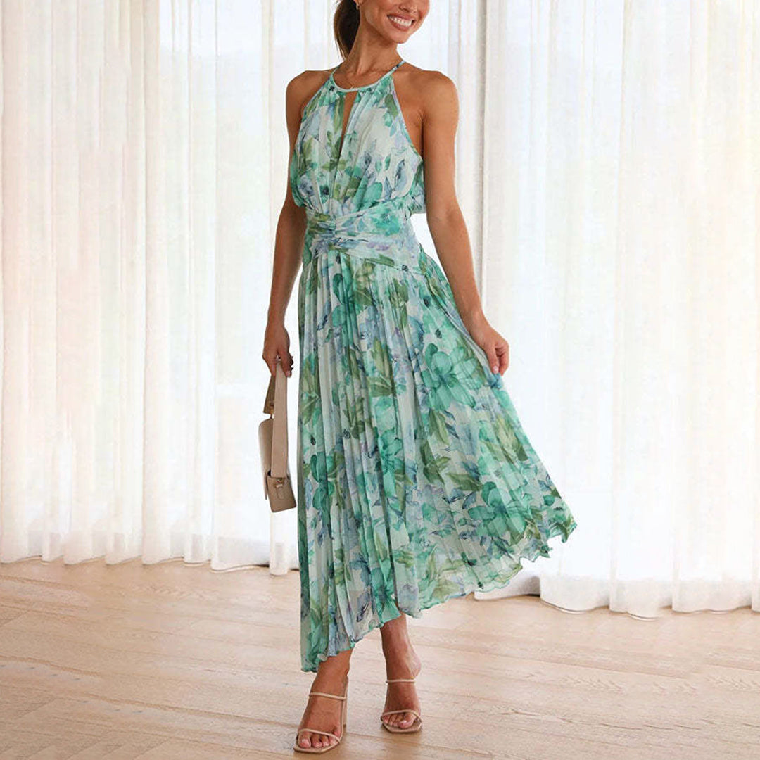 LB | Elegancka kwiecista sukienka maxi na lato