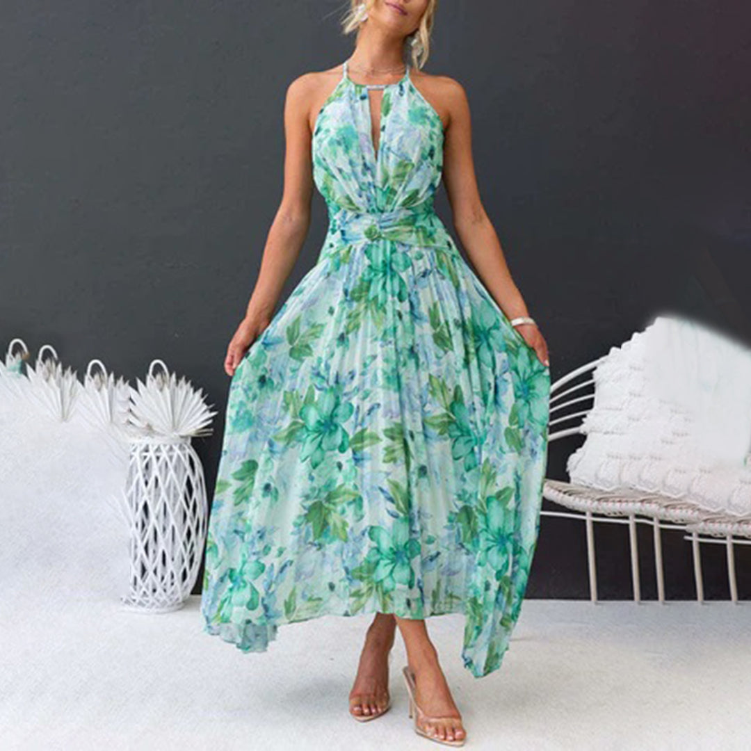 LB | Elegancka kwiecista sukienka maxi na lato