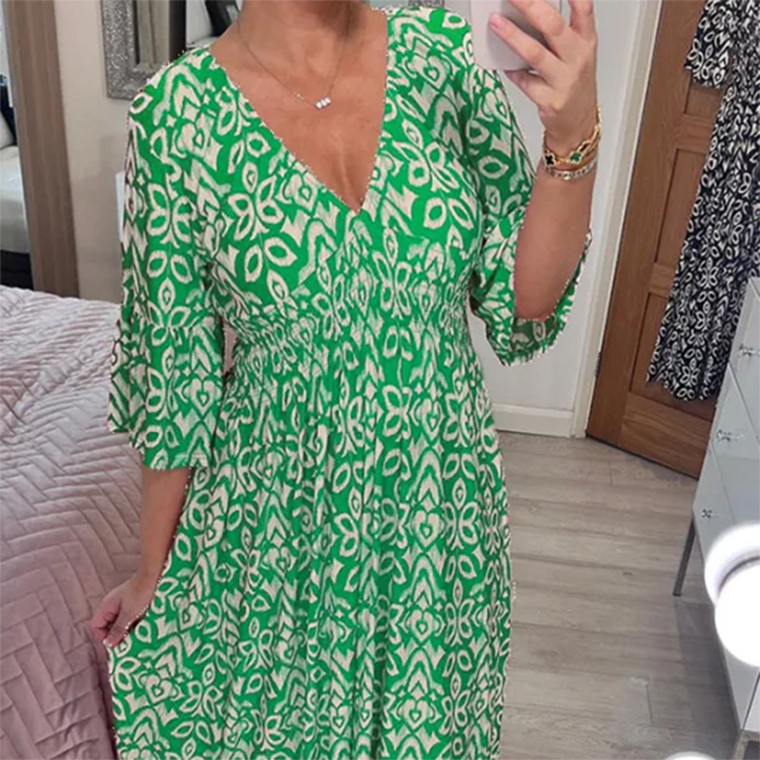 LB | Letnia sukienka maxi z dekoltem w szpic