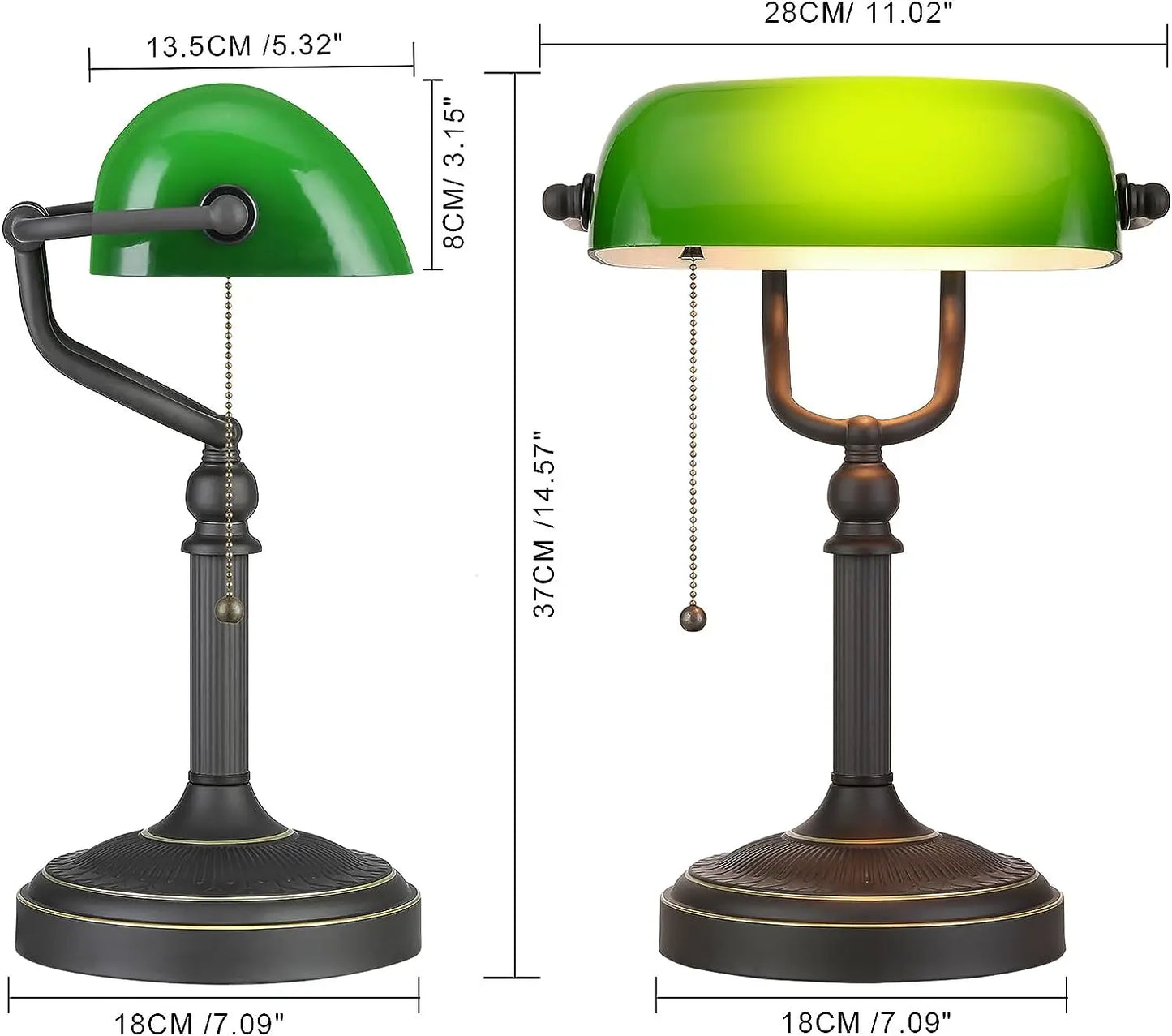 TimelessBank - Klasyczna zielona lampa bankierska