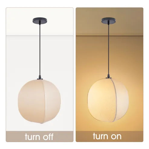Japońska lampa wisząca w stylu wabi-sabi z tkaniny