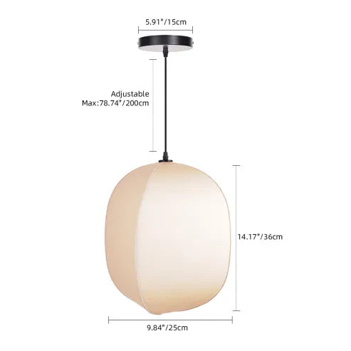 Japońska lampa wisząca w stylu wabi-sabi z tkaniny