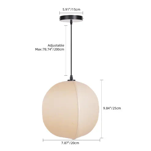 Japońska lampa wisząca w stylu wabi-sabi z tkaniny
