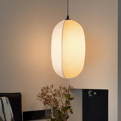 Japońska lampa wisząca w stylu wabi-sabi z tkaniny