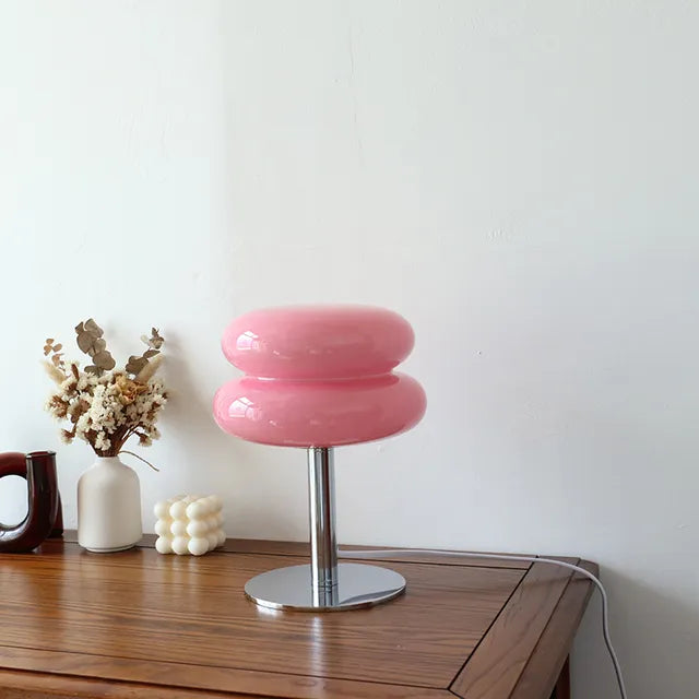 SweetGlow - szklana lampa stołowa Macaron