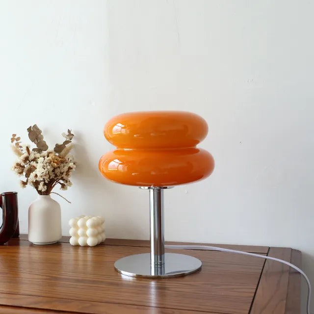 SweetGlow - szklana lampa stołowa Macaron