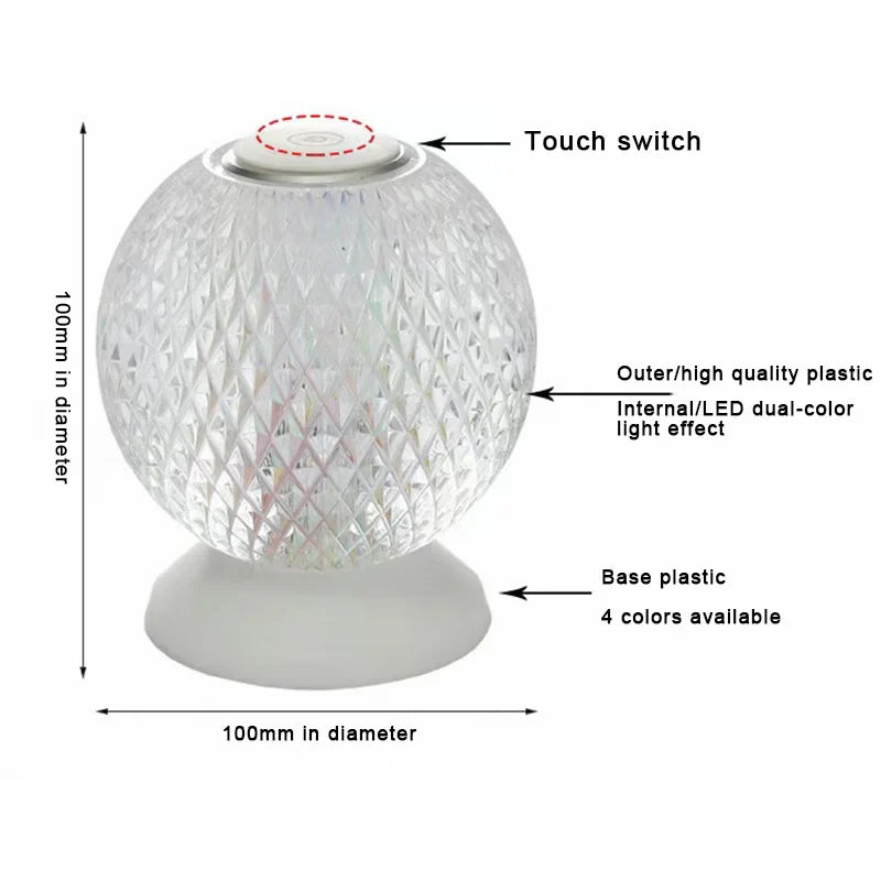 ModCrystal - nowoczesna bezprzewodowa kryształowa lampa stołowa