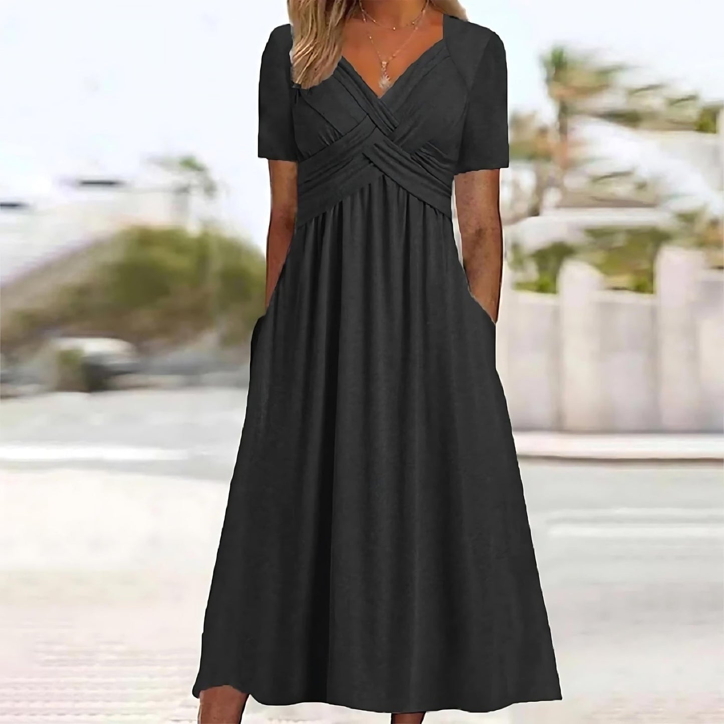 LB | Casualowa elegancka sukienka midi