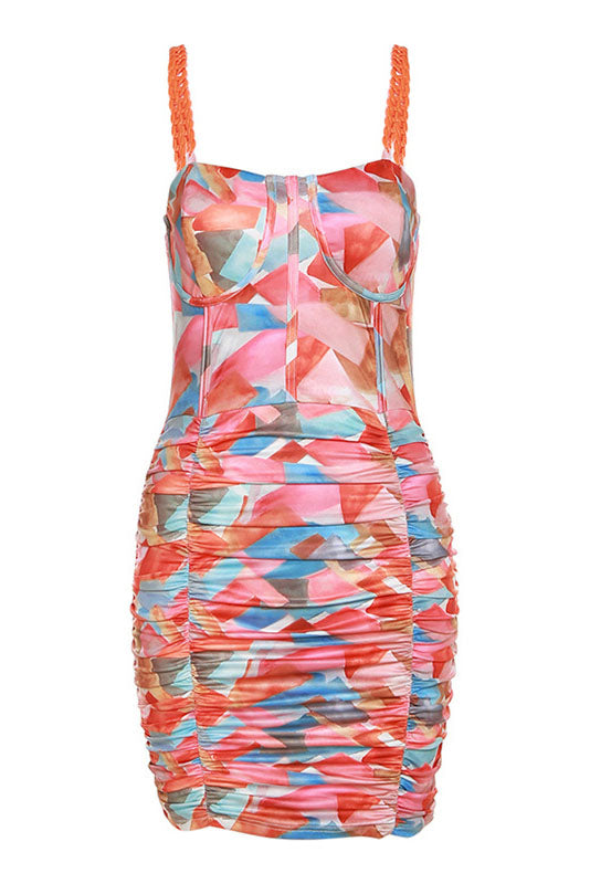 LB | Sukienka mini Flower Mosaic