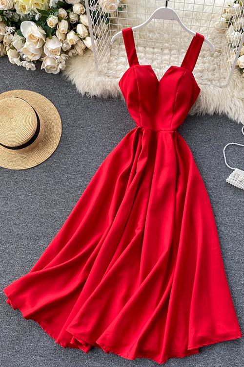 LB | Solid V Slip Maxi Dress