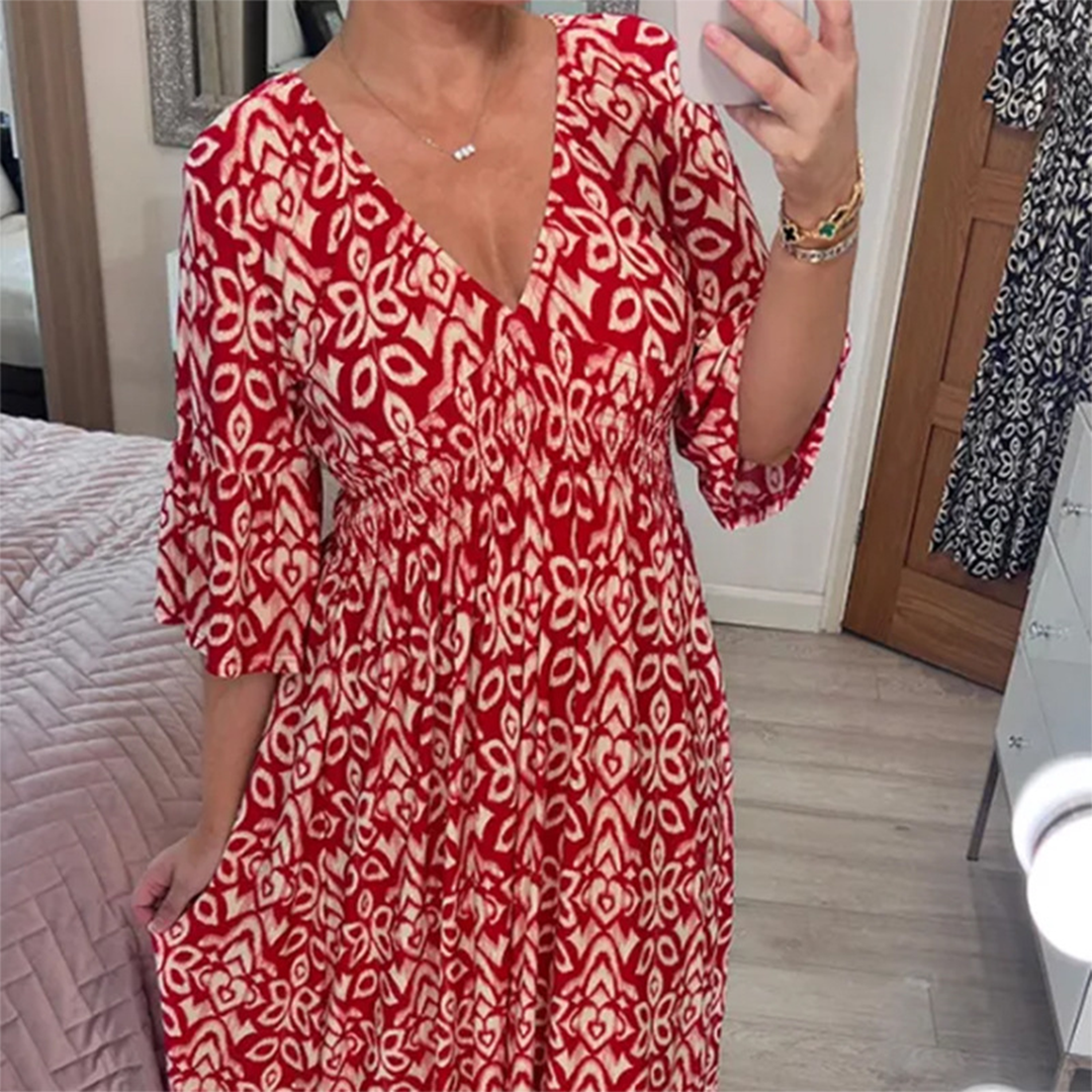LB | Letnia sukienka maxi z dekoltem w szpic
