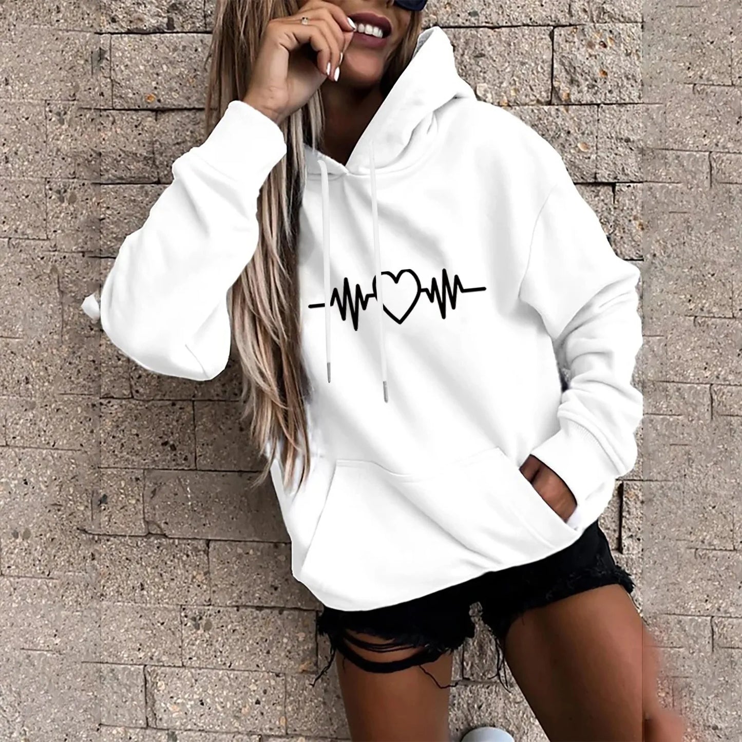 Fajny i swobodny Bluza z kapturem