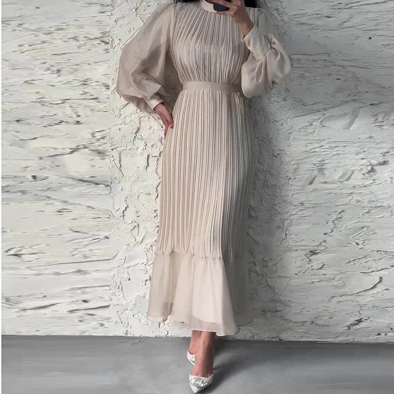 LB | Plisowana sukienka midi dla kobiet - Elegancki i ponadczasowy design