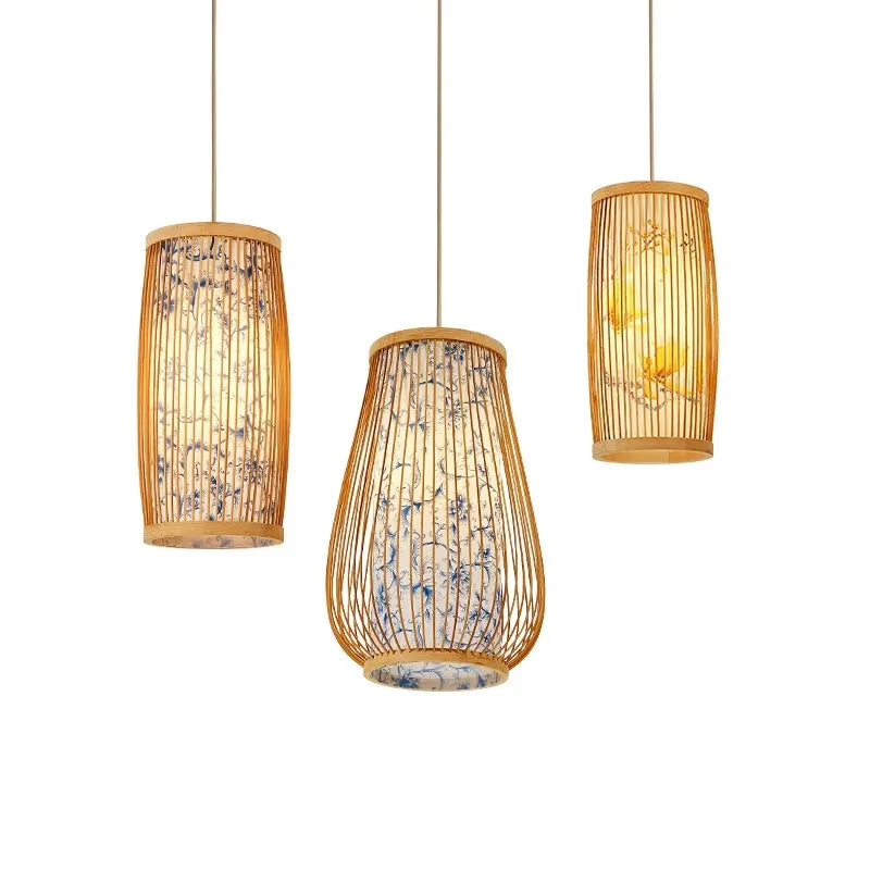 BambooHarmony | Spokojna lampa wisząca do herbaciarni