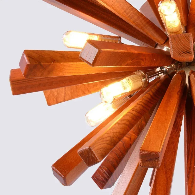 Dandelion | Elegancka drewniana lampa wisząca