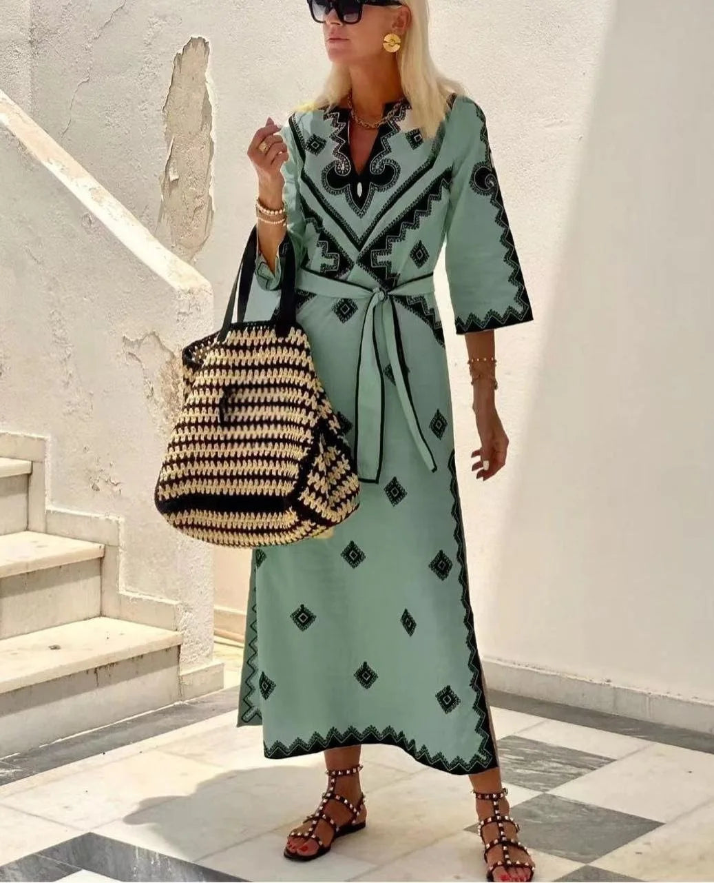 AS | Lniana sukienka w stylu vintage