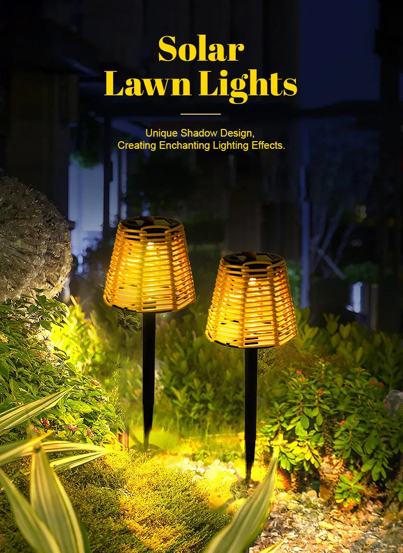 TwilightGlimmer - Latarki solarne z rattanu
