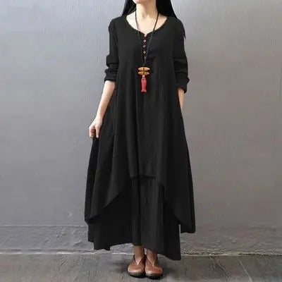 LB | 2024 Elegancka warstwowa sukienka maxi w stylu boho