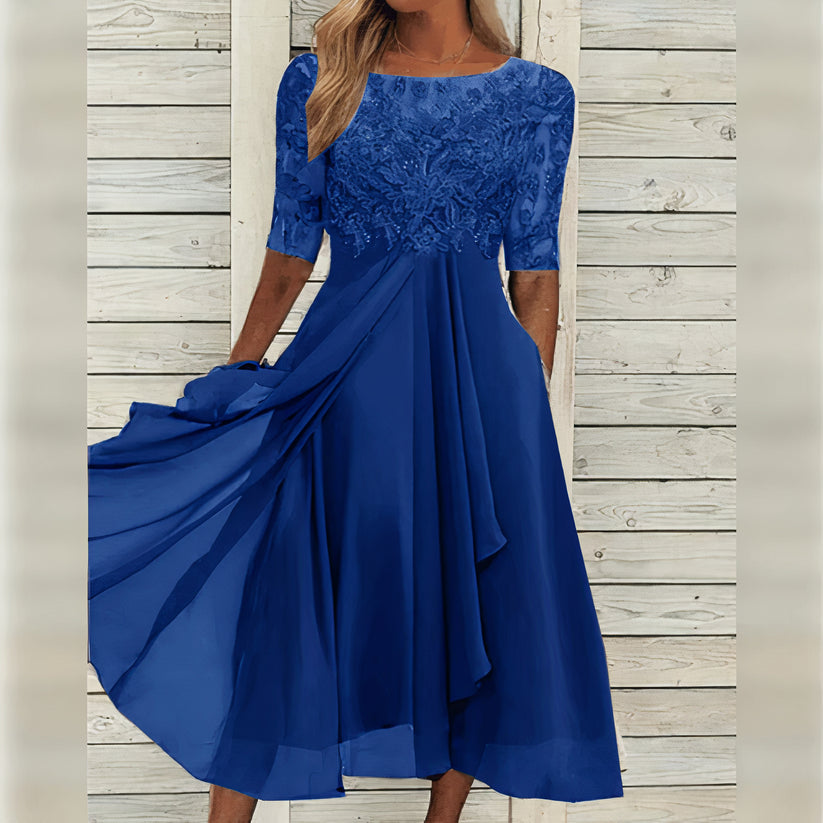 LB | Elegancka koronkowa sukienka midi