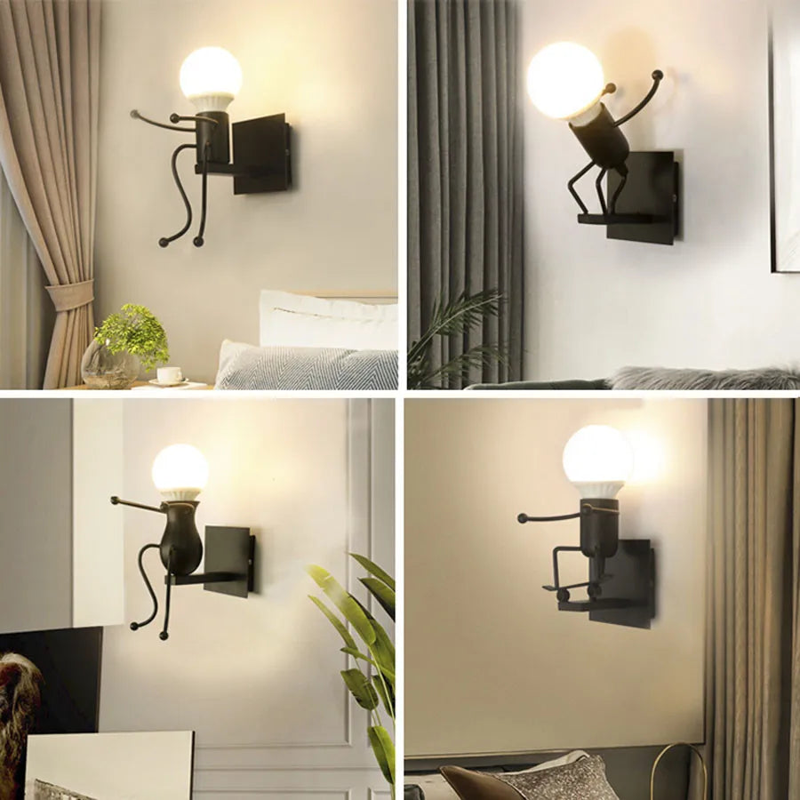 IronBuddy - kreatywna lampa ścienna z robotem