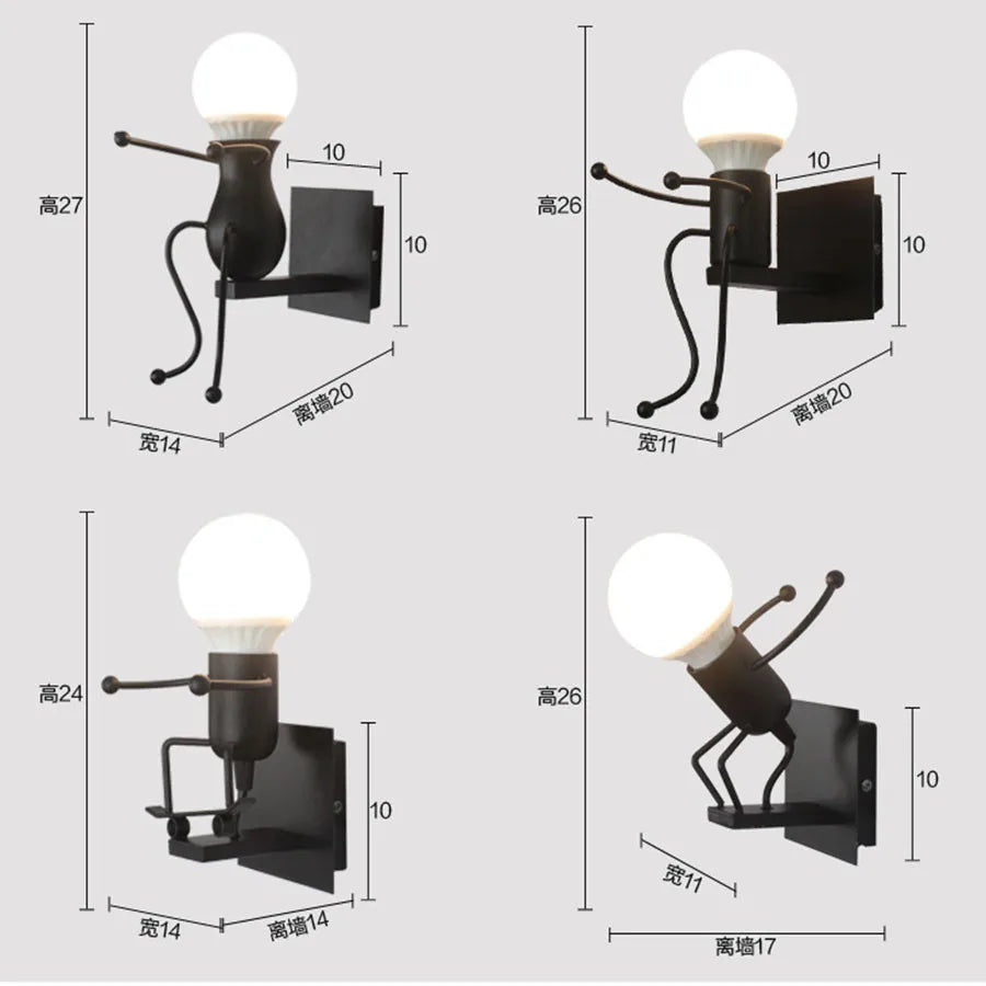IronBuddy - kreatywna lampa ścienna z robotem