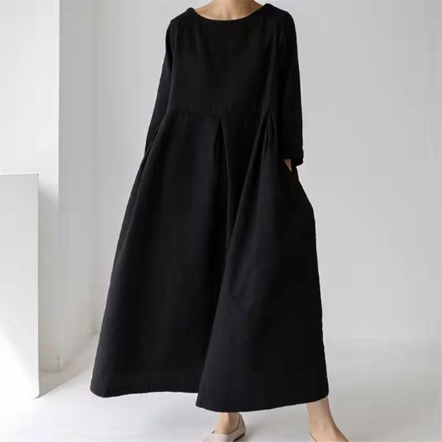 LB | jednokolorowa sukienka maxi smock AO609