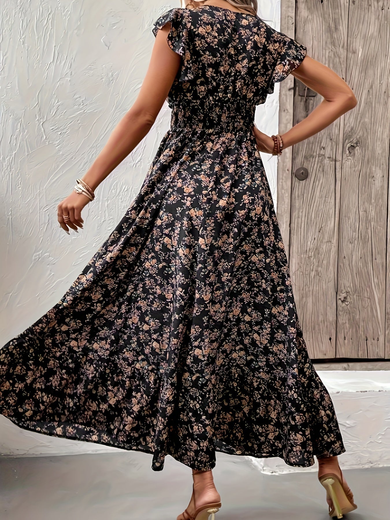 LB | Midnight Petal Maxi Dress