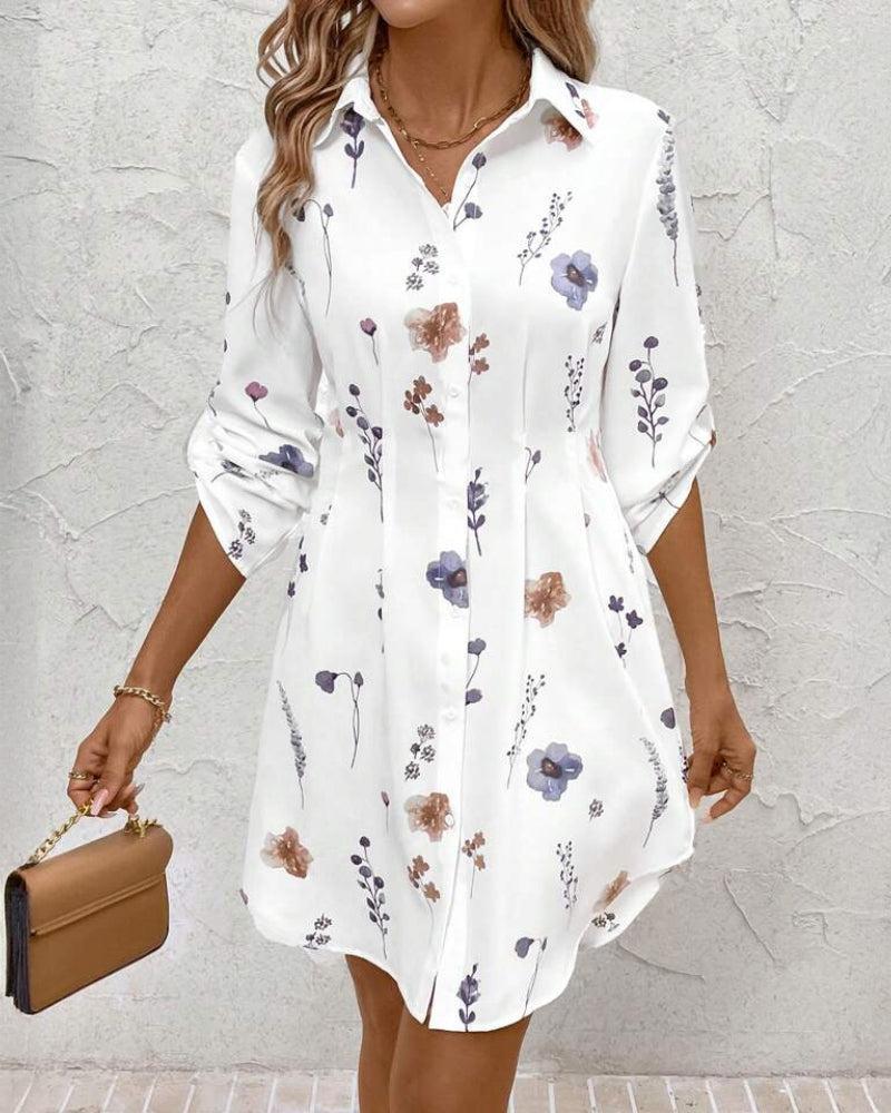LB | Basic V-neck sukienka mini z długim rękawem