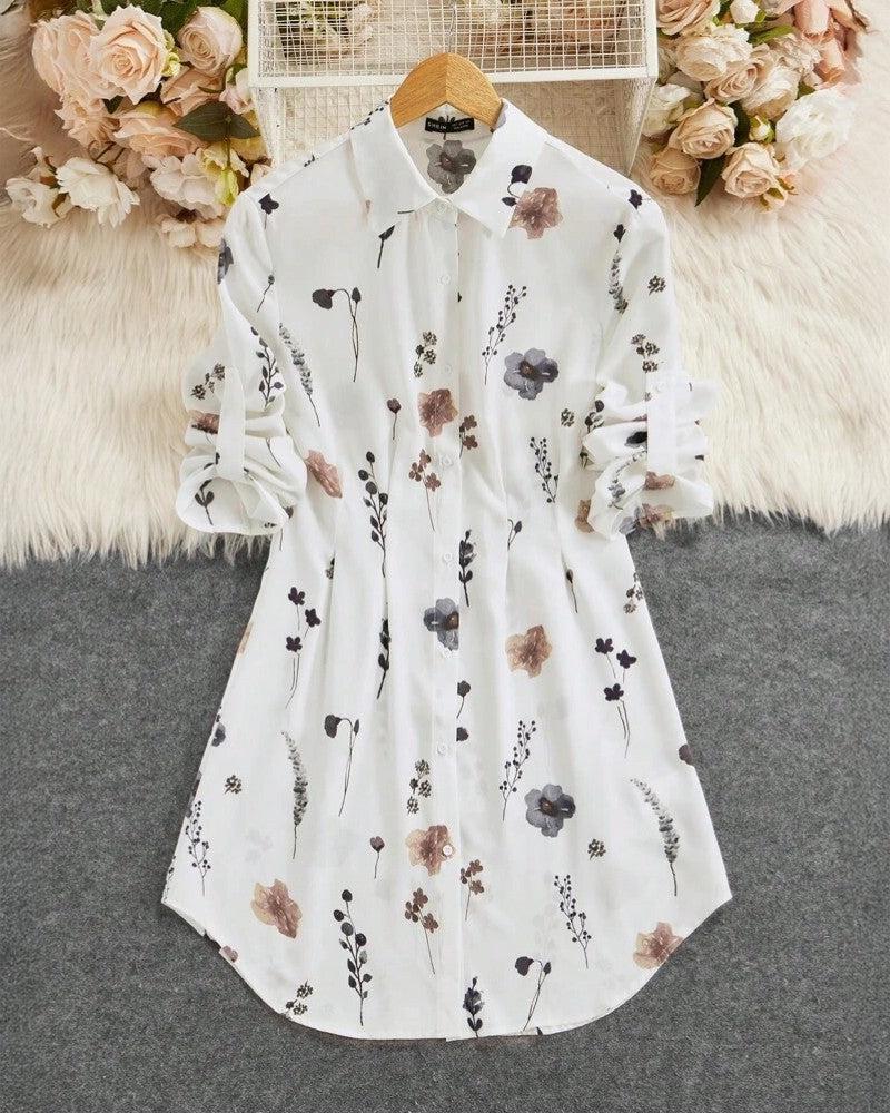 LB | Basic V-neck sukienka mini z długim rękawem