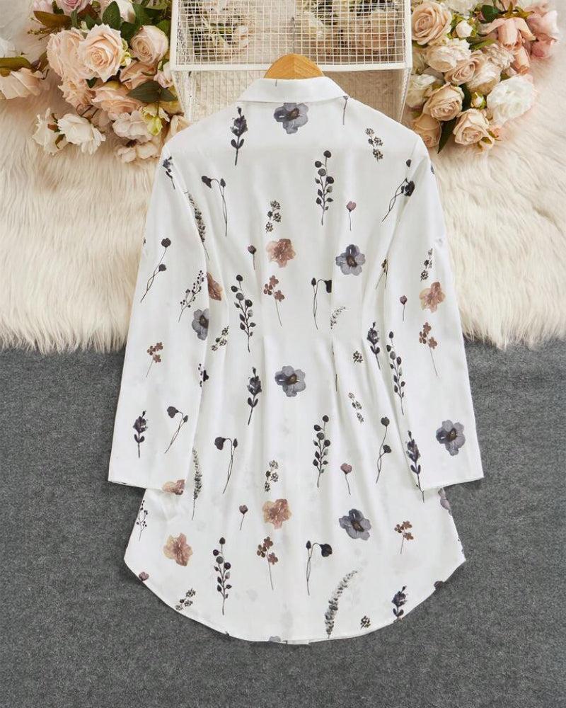 LB | Basic V-neck sukienka mini z długim rękawem