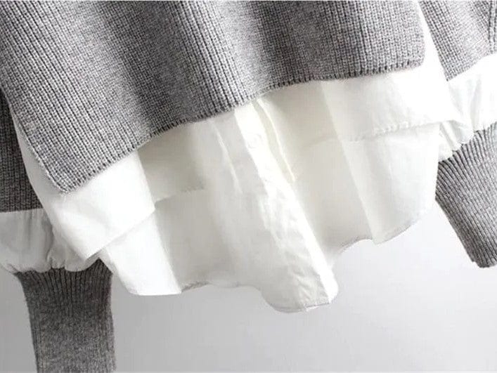 AS | Dzianinowy sweter dwuczęściowy z długim rękawem