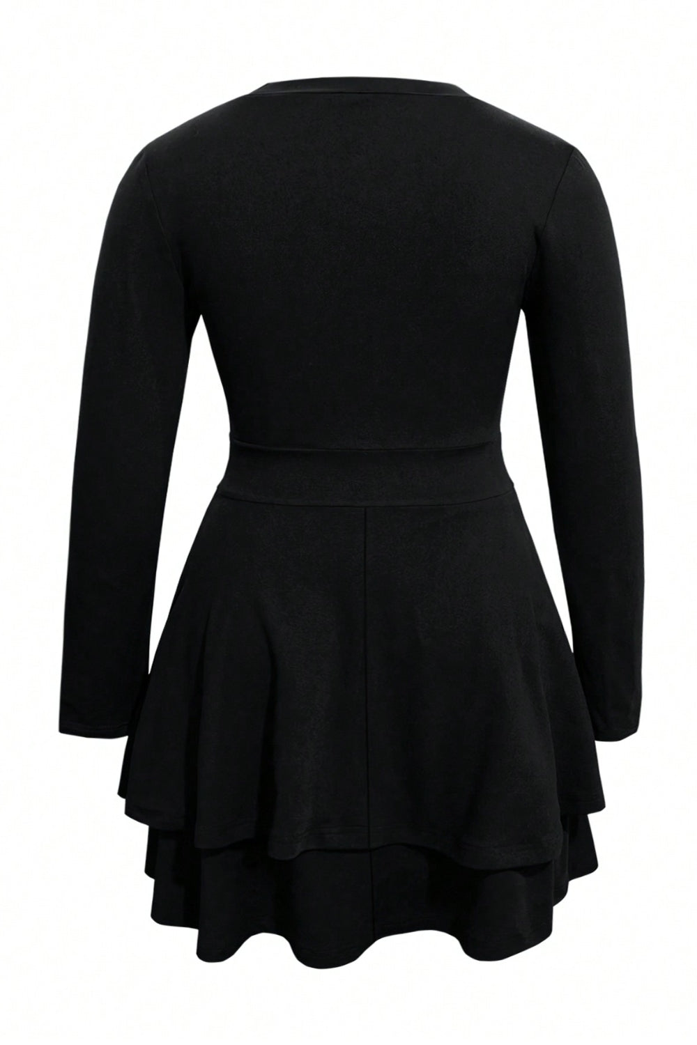 LB | Plus Size Warstwowa sukienka mini z długim rękawem V-neck