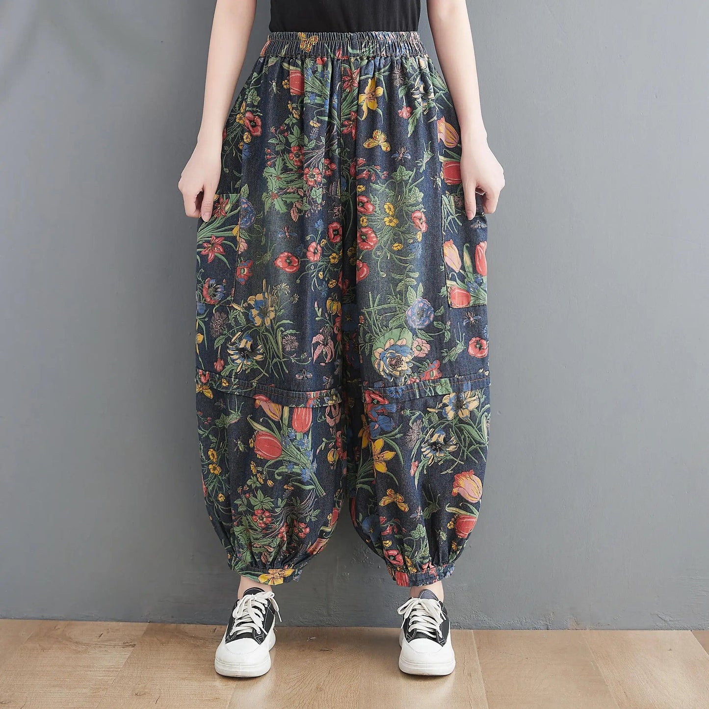 AS | Dżinsy w kwiaty w stylu vintage